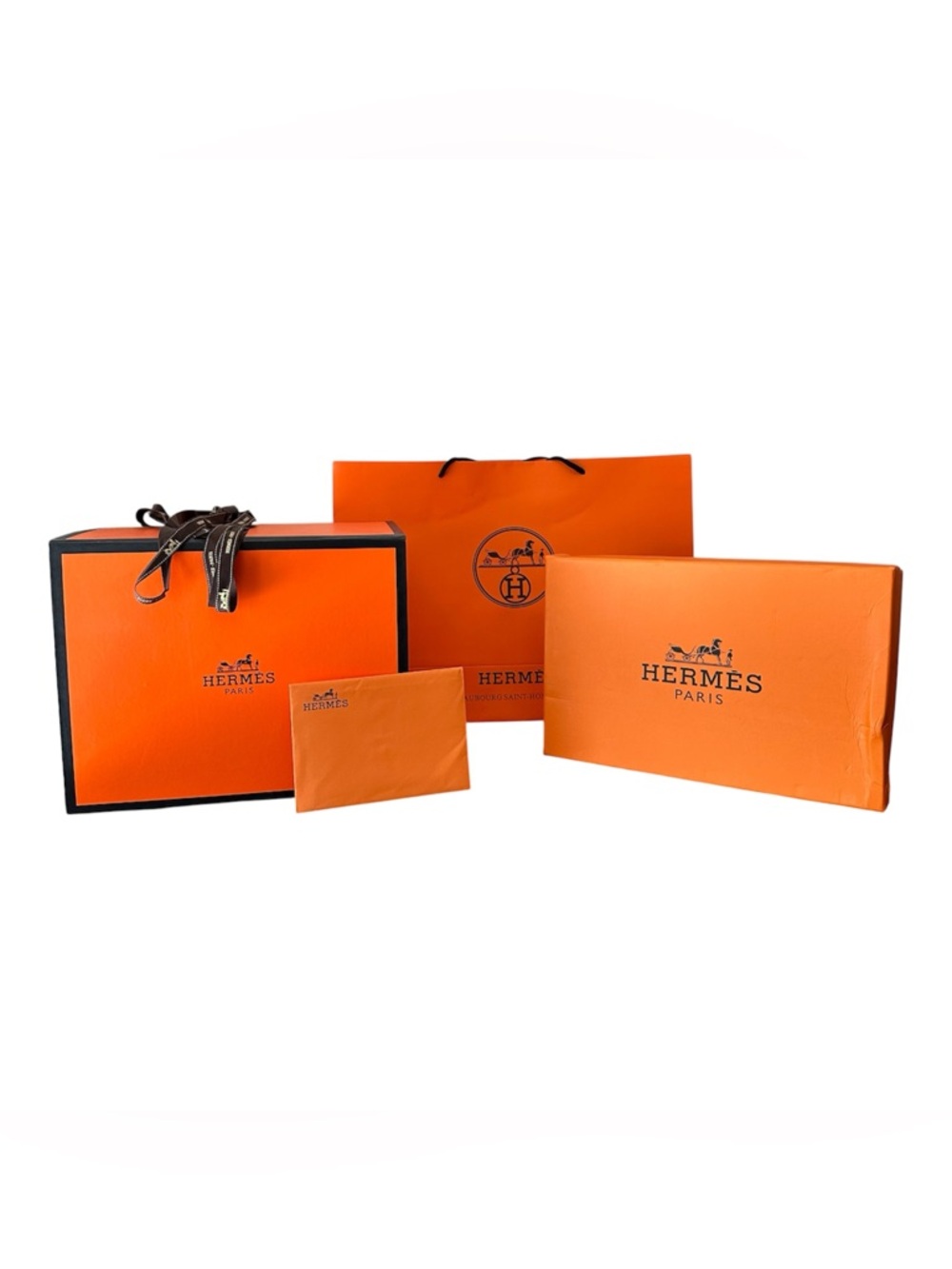Hermès Orange Gift Box, Bag Set and Ribbon Preowned